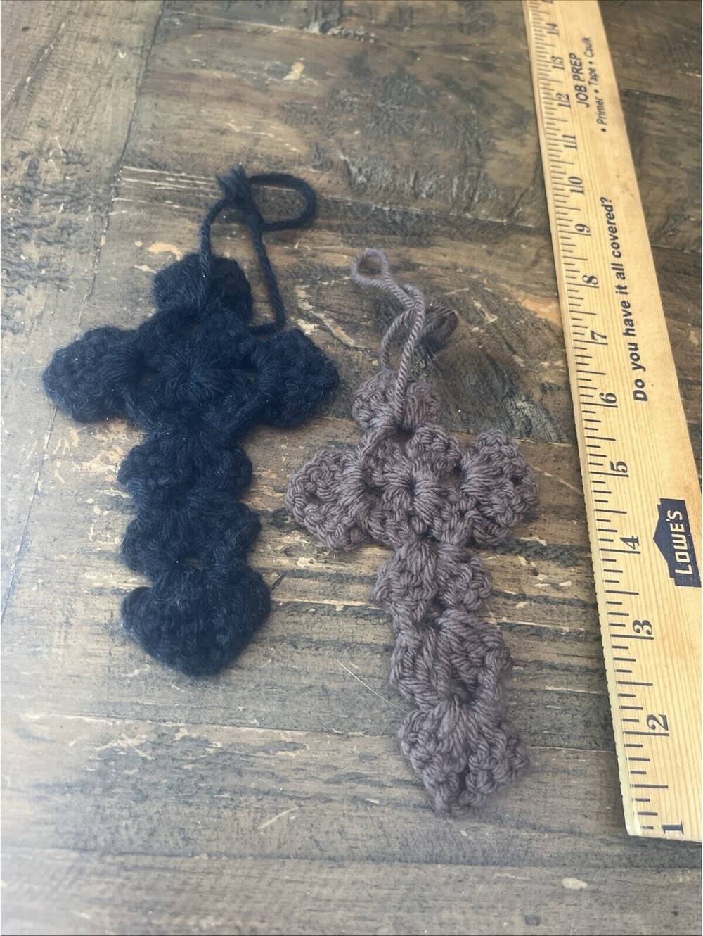 Handmade Crochet Cross Pair Set of 2 Bible Bookmark Car Decor Tree Ornament Gift